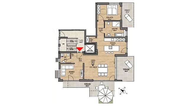 Alpenresidenz Garmisch-Partenkirchen | Wohnung 01 | Grundriss Erdgeschoss