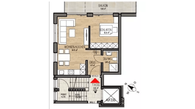 Alpenresidenz Garmisch-Partenkirchen | Wohnung 04 | Grundriss Obergeschoss